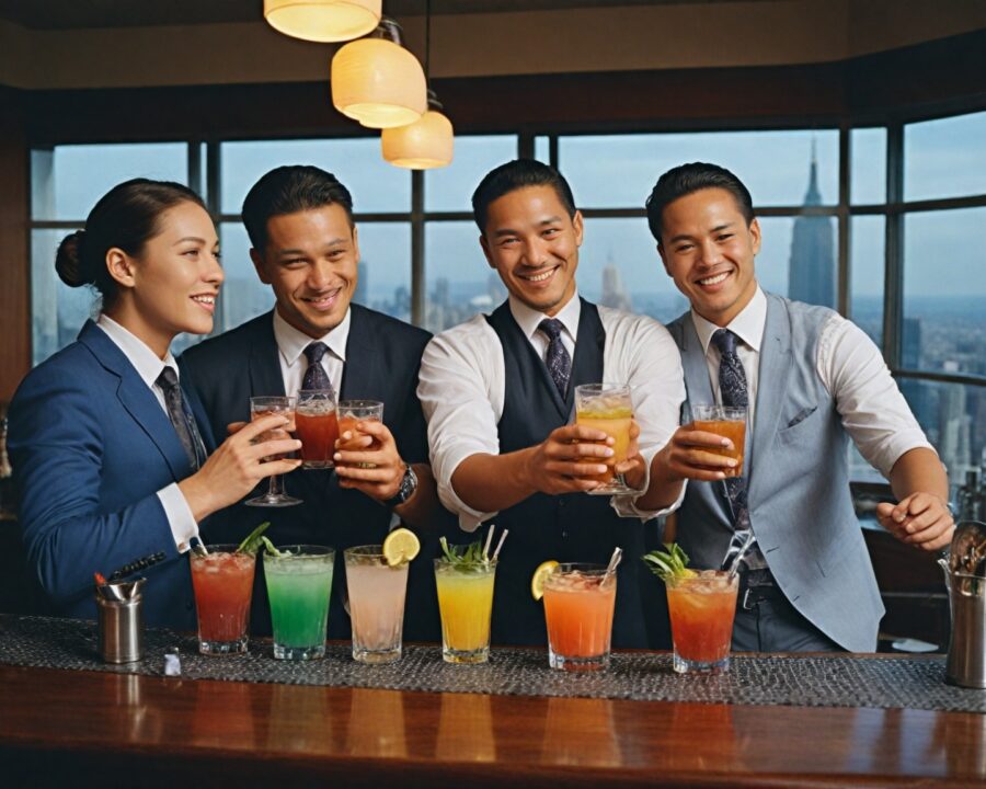 Como trabalhar como bartender em bares rooftop