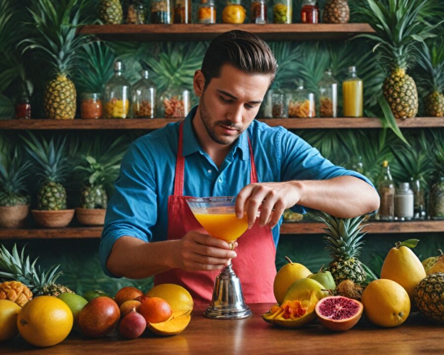 Como fazer cocktails com purê de frutas tropicais