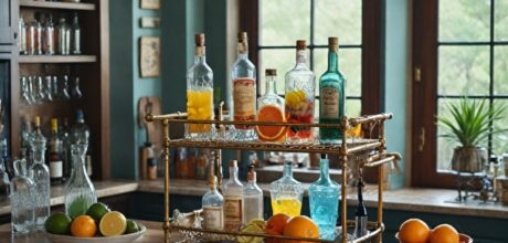 Como montar uma estação portátil de bar em casa