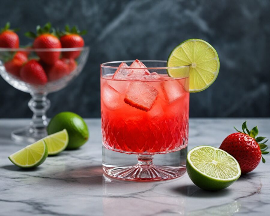 Receita fácil de drink de vodka com morango e limão