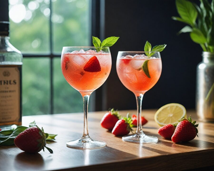 Como fazer drink de gin com morango e manjericão