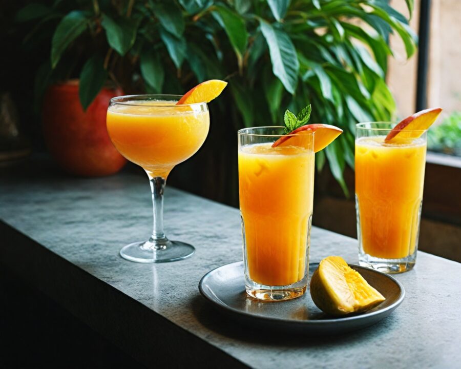 Receita fácil de drink sem álcool com manga refrescante