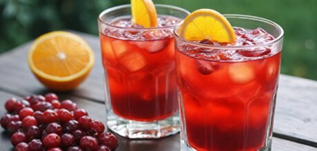 Receita fácil de drink sem álcool com cranberry e laranja