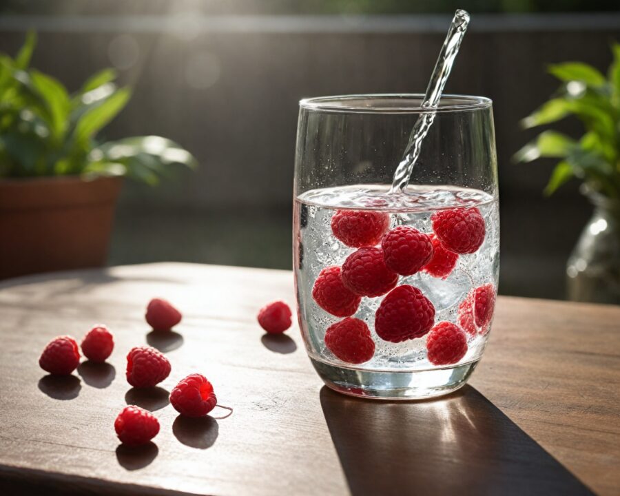 Como fazer drink sem álcool com framboesa e água com gás