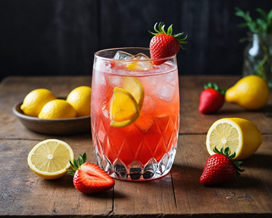 Como fazer drink sem álcool com morango e limão siciliano