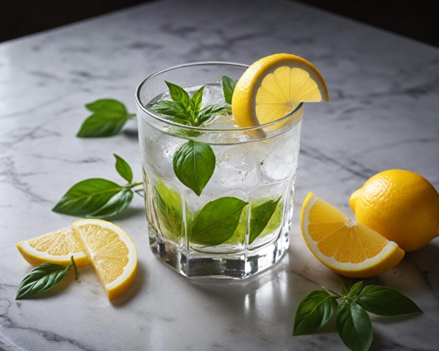 Como fazer drink sem álcool com limão siciliano e manjericão