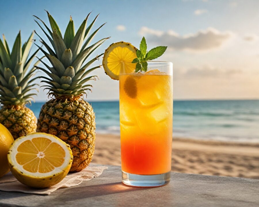 Receita de mocktail de frutas amarelas para o verão perfeito