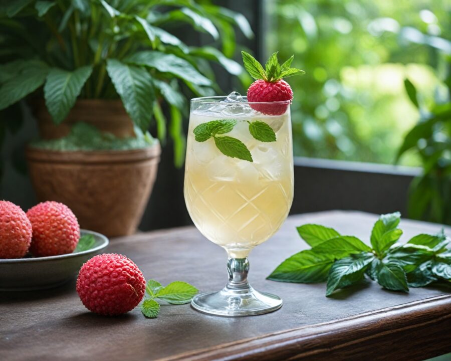 Como fazer drink sem álcool com lichia e hortelã