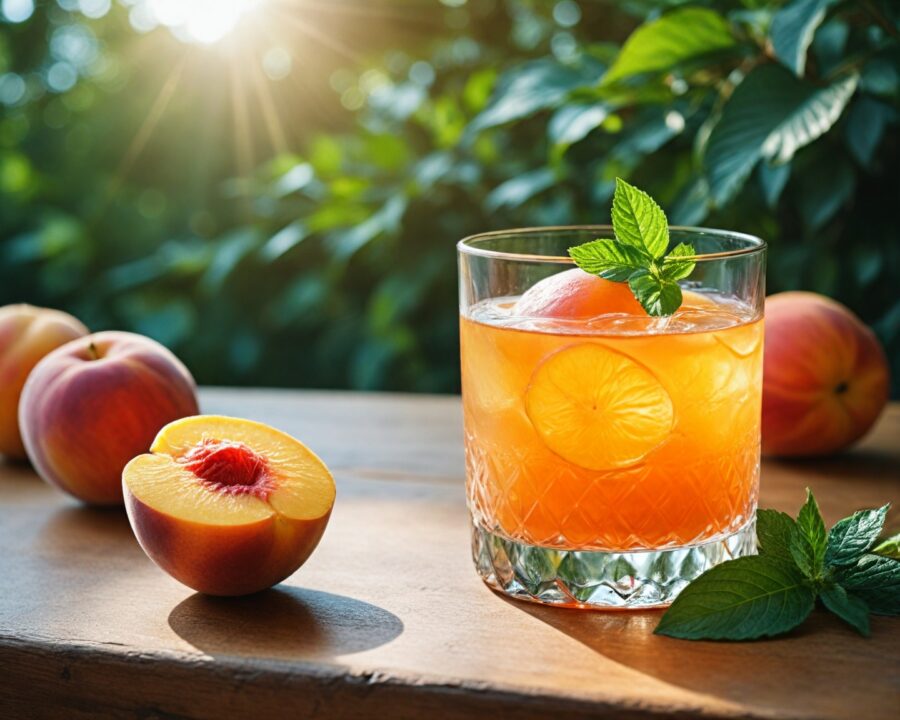 Como preparar coquetel sem álcool com pêssego e hortelã