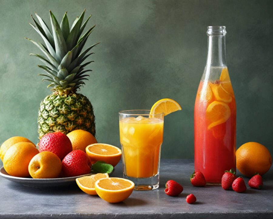 Receita de mocktail com espumante sem álcool e frutas