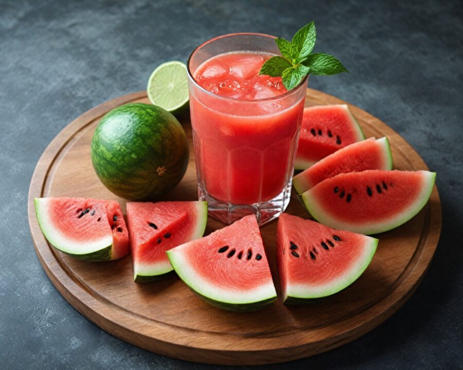 Receita refrescante de melancia e limão sem álcool